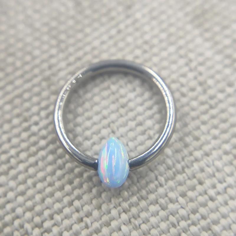 16G Implant Titanium Opal CBR Captive Bead Ring Piercing Jewelry