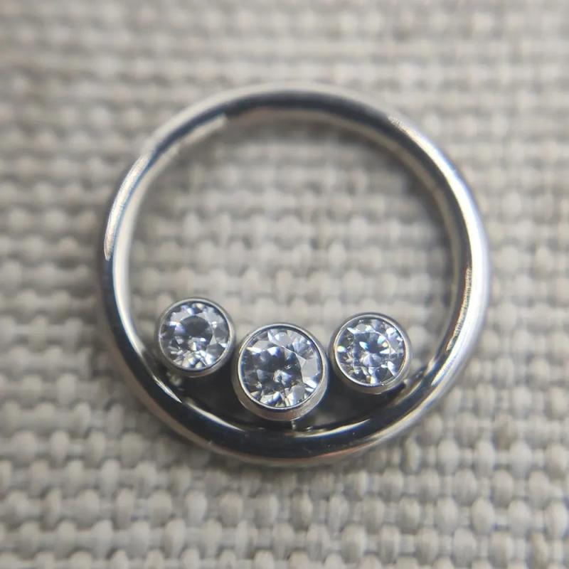 16G Titanium Hinged Segment Clicker Hoop Nose Conch Daith Piercing
