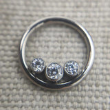 16G Titanium Hinged Segment Clicker Hoop Nose Conch Daith Piercing