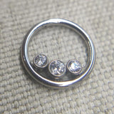 16G Titanium Hinged Segment Clicker Hoop Nose Conch Daith Piercing