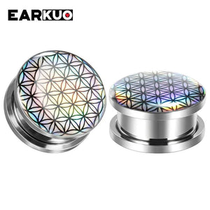 EARKUO Geometric Graph Eyeball Ear Tunnels Body Piercing