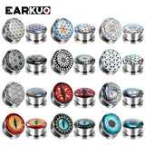 EARKUO Geometric Graph Eyeball Ear Tunnels Body Piercing