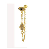 Evil Eye Stainless Steel Ear Stud Earrings Set for Women