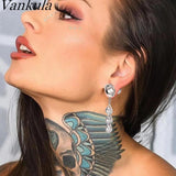 Vankula 2pcs Stainless Steel Ear Plugs Piercing Gauges Tunnels Body Jewelry