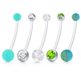 Maternity Flexible Belly Button Rings Navel Retainer 14G 1&1/2 Inch