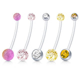 Maternity Flexible Belly Button Rings Navel Retainer 14G 1&1/2 Inch