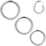 16g Hinged Segment Rings Surgical Steel Nose Hoop Clicker Earrings