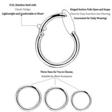 16g Hinged Segment Rings Surgical Steel Nose Hoop Clicker Earrings
