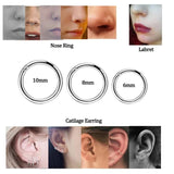 16g Hinged Segment Rings Surgical Steel Nose Hoop Clicker Earrings