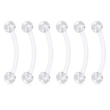 18mm Maternity Bioplast Long Belly Button Rings Set of 6