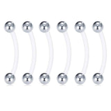 18mm Maternity Bioplast Long Belly Button Rings Set of 6
