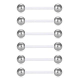 18mm Maternity Bioplast Long Belly Button Rings Set of 6