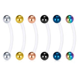 18mm Maternity Bioplast Long Belly Button Rings Set of 6