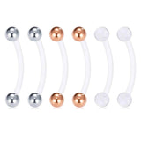 18mm Maternity Bioplast Long Belly Button Rings Set of 6
