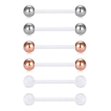 18mm Maternity Bioplast Long Belly Button Rings Set of 6