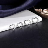 16G G23 Titanium Heart Septum Ring Zircon Nose Piercing