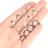 12pcs Septum Cartilage Hoop Lip Ring Silver 8mm/10mm/12mm
