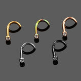 10pcs Titanium CZ Zircon Nose Stud Nostril Piercing L Shape Nose Bone Stud