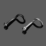 10pcs Titanium CZ Zircon Nose Stud Nostril Piercing L Shape Nose Bone Stud
