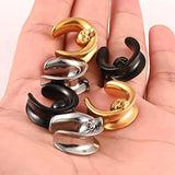 Skull Saddle Plugs Tunnels Stainless Steel Hypoallergenic Earrings