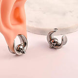 Skull Saddle Plugs Tunnels Stainless Steel Hypoallergenic Earrings