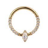 G23 Titanium CZ Pave Hinged Segment Hoop Nose Ring