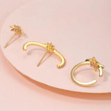 3pcs Conch Piercing Earrings Star Hexagram Zircon Ear Jewelry Set