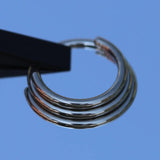 16G Titanium CZ Hinged Segment Ring Hoop Clicker for Nose Septum Daith