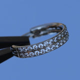 16G Titanium CZ Hinged Segment Ring Hoop Clicker for Nose Septum Daith