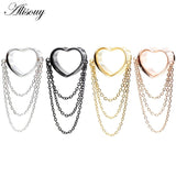 2PCS Stainless Steel Tunnels Peach Heart Chain Plugs 8mm-30mm