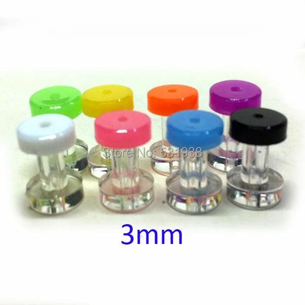 20pcs 3mm Mixed Color Ear Tunnels Set Gauge Kit Plug Acrylic Expander Piercing