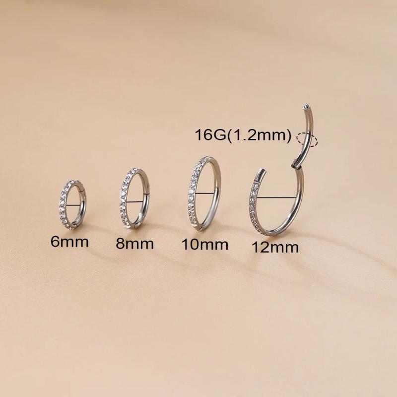 ASTM F136 Surgical Steel Nose Ring Earring Hinged Segment Clicker Titanium