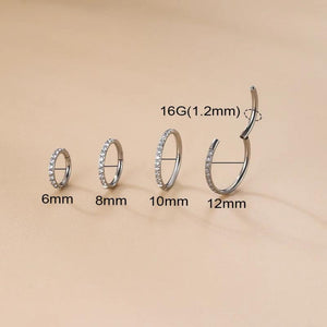 ASTM F136 Surgical Steel Nose Ring Earring Hinged Segment Clicker Titanium