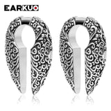 EARKUO Stainless Steel Flower Ellipse Ear Weight Stretchers 2PCS