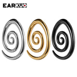 EARKUO Stainless Steel Flower Ellipse Ear Weight Stretchers 2PCS