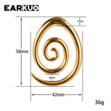 EARKUO Stainless Steel Flower Ellipse Ear Weight Stretchers 2PCS