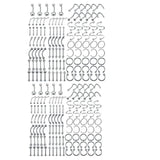 110x Body Jewelry Piercing Hoops for Ear Nose Navel Belly Button