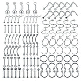 110x Body Jewelry Piercing Hoops for Ear Nose Navel Belly Button