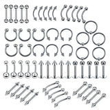110x Body Jewelry Piercing Hoops for Ear Nose Navel Belly Button
