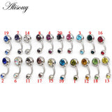 20 PCS Rhinestones Titanium Belly Button Rings Navel Piercing