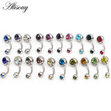20 PCS Rhinestones Titanium Belly Button Rings Navel Piercing