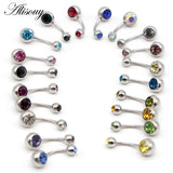 20 PCS Rhinestones Titanium Belly Button Rings Navel Piercing