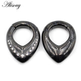 Stainless Steel Zircon Ear Weights Expander Plugs Gauges Earrings