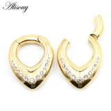 Stainless Steel Zircon Ear Weights Expander Plugs Gauges Earrings