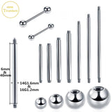 G23 Titanium Piercing Rods - Nasal Nipple Tongue Stud Earrings F136