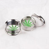 Men's Surgical Steel Leaf Logo Ear Plugs & Tunnels 6mm-16mm