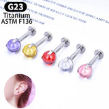 G23 Titanium Lip Piercing Earrings Labret Zircon 14G Ear Studs