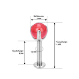 G23 Titanium Lip Piercing Earrings Labret Zircon 14G Ear Studs