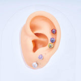 G23 Titanium Lip Piercing Earrings Labret Zircon 14G Ear Studs