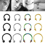 3Pcs Septum Piercing Nose Rings Horseshoe Hoop Punk Earring 16G
